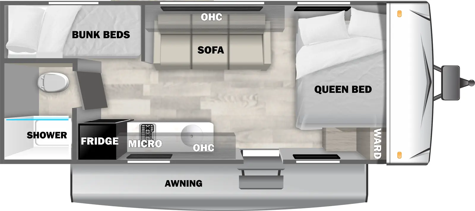 Evo West 176BHLE Floorplan
